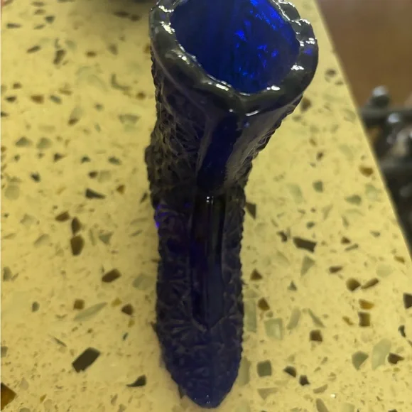 Vintage Cobalt Blue Glass Boot Figurine - Picture 4 of 4